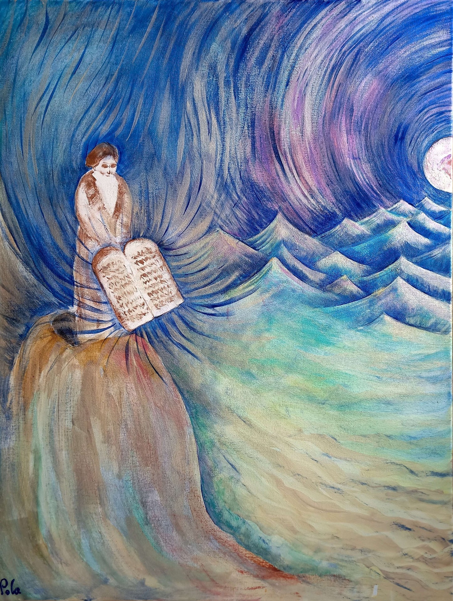 The Ten Commandments Triptych - PART 3 - original acrylic painting on stretched canvas