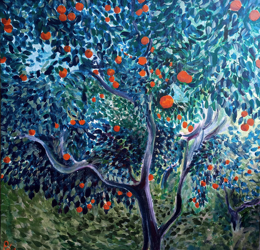 Orange Orchard - original acrylic painting on stretched canvas