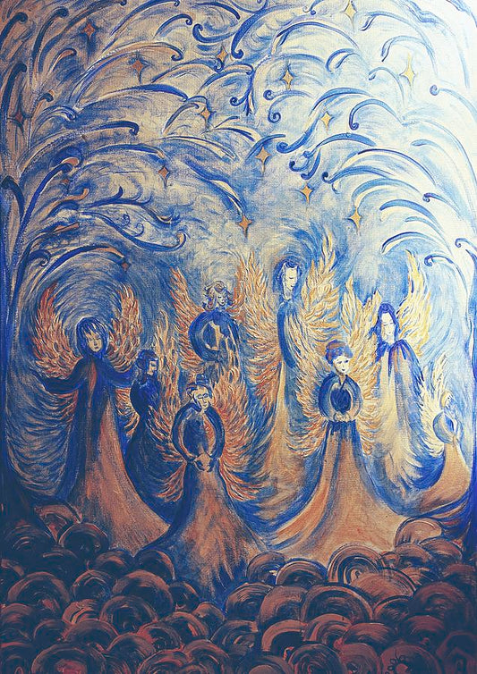 The Wings of God - Angels original acrylic painting on stretched canvas